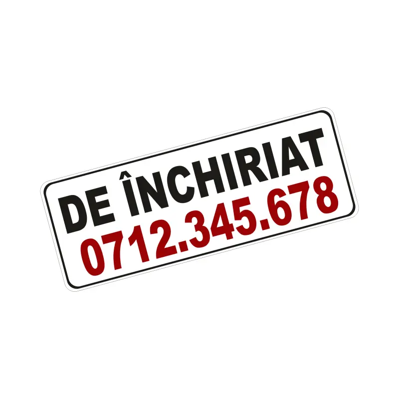 De inchiriat, autocolant, dimensiune 300x200mm, model 077